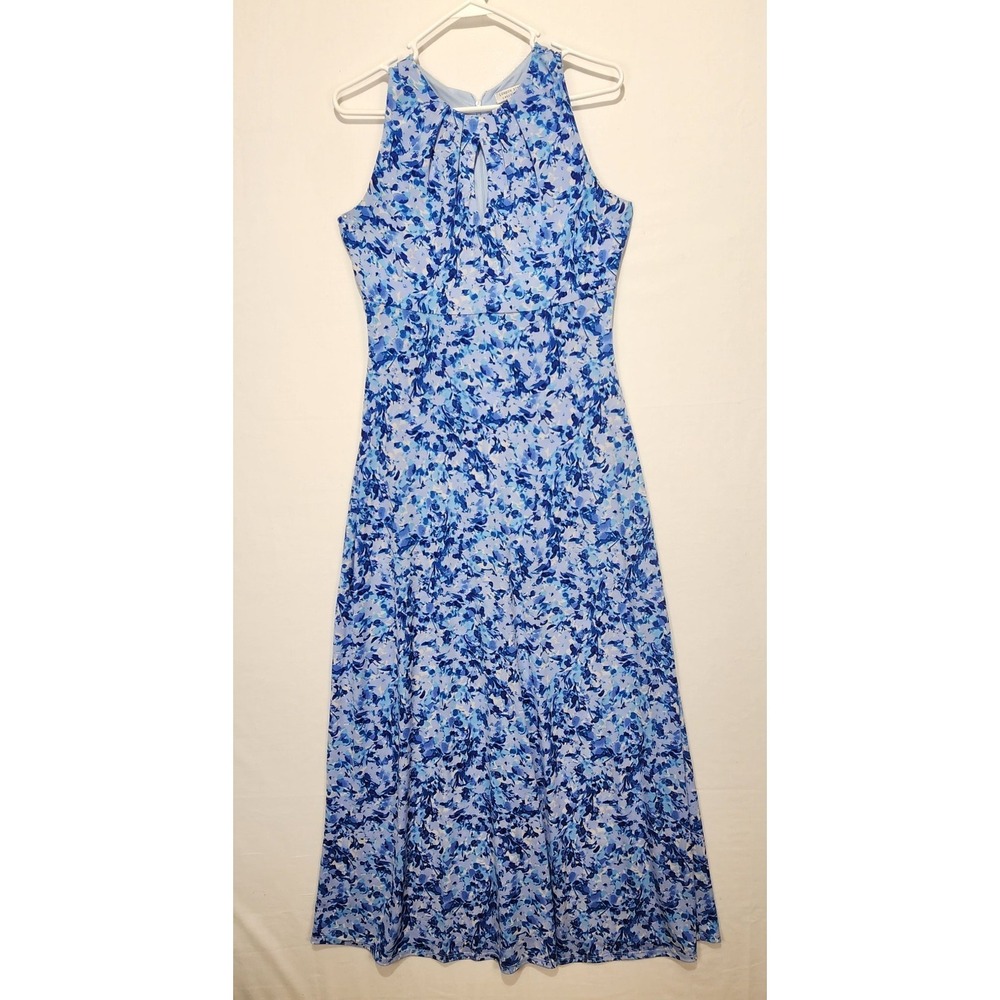 London‎ Style Women's Elegant Dressy Colorful Maxi Dress Blue Size 4